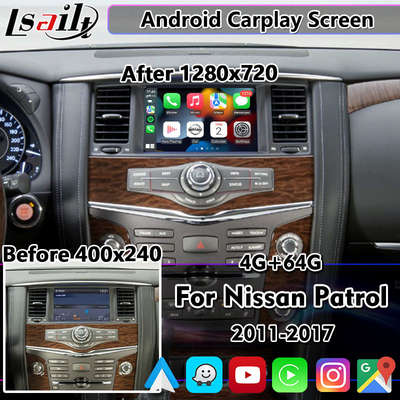 Lsailt 8 Cal ekran Android Carplay dla Nissan Patrol Y62 Pathfinder 2011-2017 z bezprzewodowym Android Auto