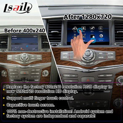 Samochodowy ekran multimedialny dla Nissan Patrol Y62 2011-2017 z bezprzewodowym systemem Android Auto Carplay