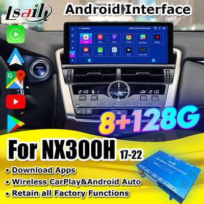 Lsailt 8+128G Qualcomm Android Interface dla Lexus NX NX200H NX300 2013-2021 Wliczone YouTube, NetFlix, CarPlay