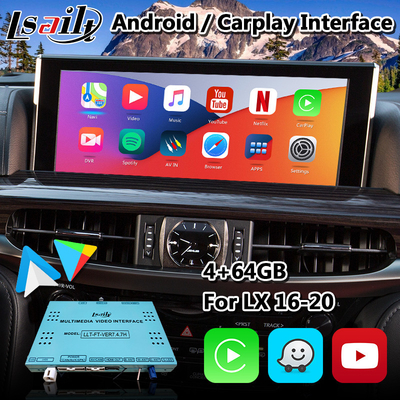 Interfejs wideo Lsailt Android 9.0 dla Lexus LX 570 ze sterowaniem myszą 2016-2020, nawigacja GPS Waze Mirrorlink lx570