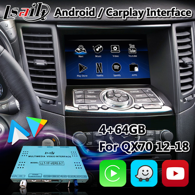 4 + 64 GB Interfejs nawigacji samochodowej GPS Android Carplay dla Infiniti QX70 QX50 QX60 Q70