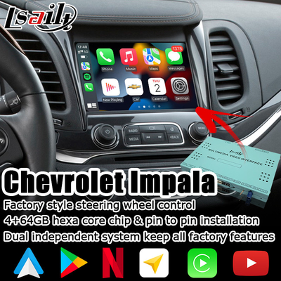 4 + 64 GB Chevrolet Impala Android Skrzynka nawigacyjna carplay android auto Mirror Link Nawigacja w czasie rzeczywistym