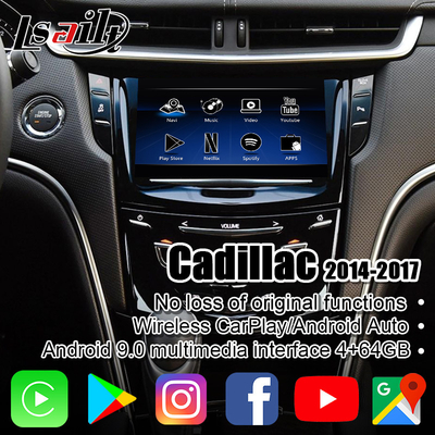Multimedialny interfejs wideo 4 GB dla Cadillac ATS XTS SRX z bezprzewodowym CarPlay, Google Map, Waze, PX6 RK3399