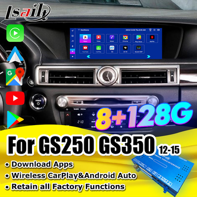 Lsailt Wireless CarPlay Android Interface dla Lexus GS200t GS450H 2012-2021 Z YouTube, NetFlix, Android Auto