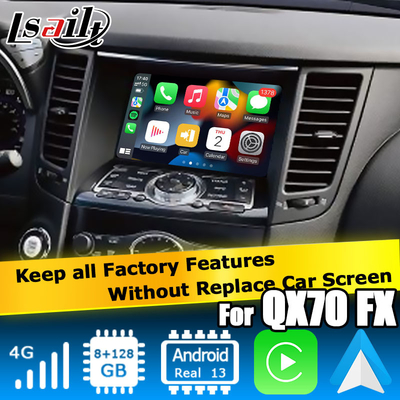 Android 13 Nawigacja Interfejs wideo samochodowy Wsparcie Waze / Youtube Dla Infiniti QX70 / FX50 FX35 FX37
