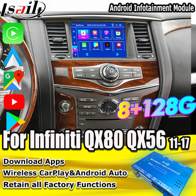 8G Android Infotainment Module dla Infiniti QX80 QX56 Nissan Patrol 20100-2021 Wireless CarPlay Interface, YouTube