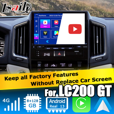 Android 13 interfejs wideo dla Toyota Land Cruiser LC200 GXR z widokiem tylnym WiFi carplay android auto
