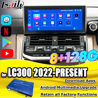Lsailt Moduł ulepszenia OEM Android dla Land Cruiser 300 2022-Obecnie Interfejs Android Integracja YouTube, Waze, Sklep Play