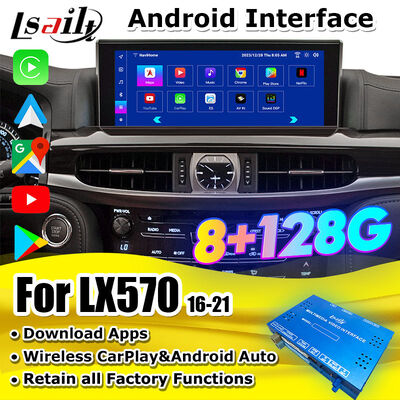 OEM Android Upgrade Module dla LX570 Lexus RX GX LS NX ES Integracja bezprzewodowa CarPlay, Android Auto, YouTube,NetFlix