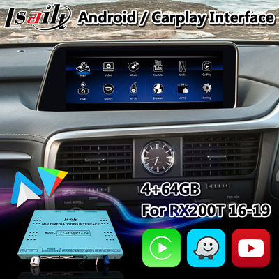 Lsailt 4 + 64 GB multimedialny interfejs wideo Android dla Lexus RX 200t RX350 RX450H