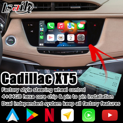 Bezprzewodowy interfejs wideo GPS carplay Android automatycznej nawigacji samochodowej dla wideo Cadillac XT5;