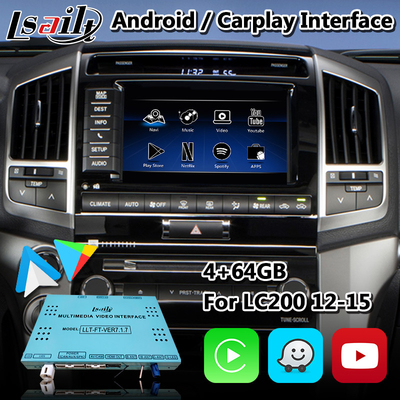 Lsailt Android multimedialny interfejs wideo dla Toyota Land Cruiser LC200 2013-2015 z androidem Auto Carplay