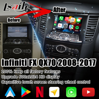 INFINITI QX70 FX35 FX37 aktualizacja ekranu HD bezprzewodowy carplay android auto IT06