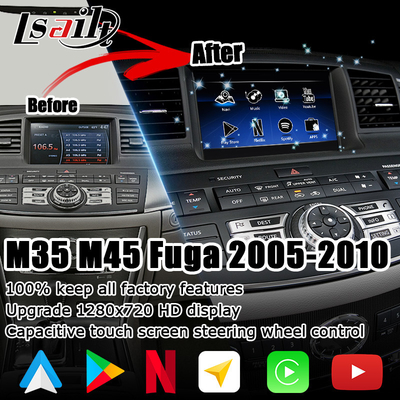 Infiniti M35 M45 Nissan Fuga HD ekran dotykowy z wieloma palcami aktualizacja carplay android auto interfejs wideo