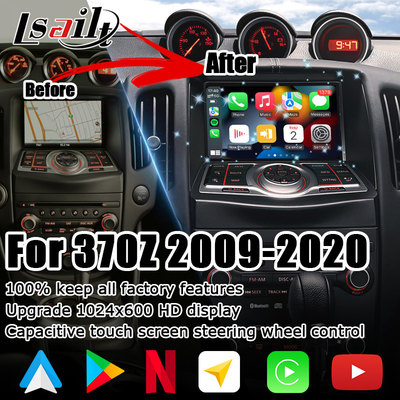 Nissan 370z nieniszczący ekran HD Youtube bezprzewodowa carplay Android automatyczna aktualizacja