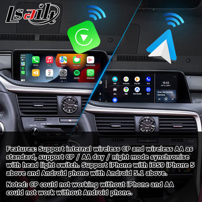 Lexus RX350 RX450h RX200t bezprzewodowy interfejs carplay android auto dublowanie ekranu