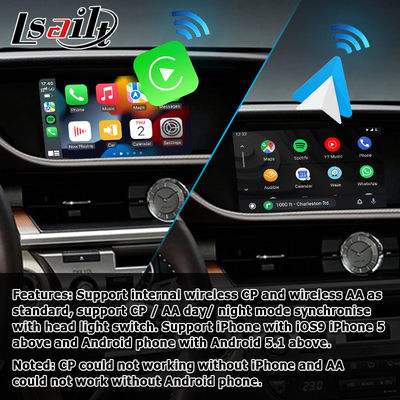 Lexus ES ES350 ES250 ES300h bezprzewodowy carplay android auto dublowanie ekranu moduł Lsailt