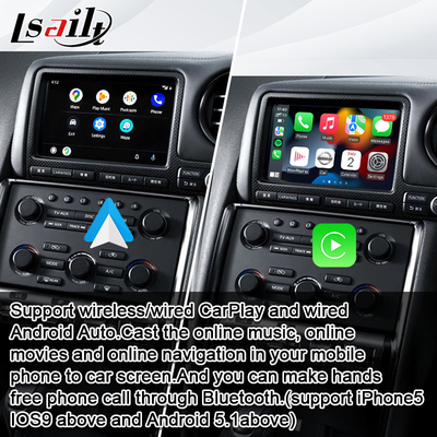 Samochodowy ekran multimedialny Lsailt dla GT-R GTR R35 z bezprzewodowym CarPlay 4 + 64 GB, wyświetlacz aktualizacji