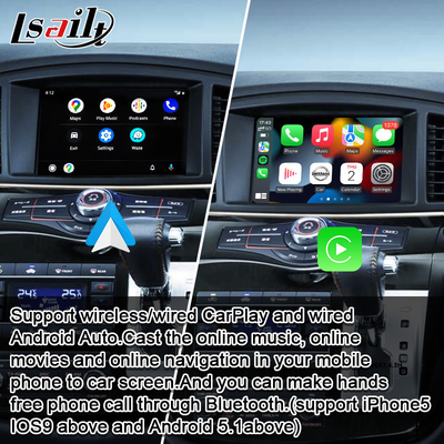 Bezprzewodowy samochodowy ekran multimedialny CarPlay dla Nissan Elgrand Patrol, Armada Infiniti QX z nawigacją GPS, Android Auto