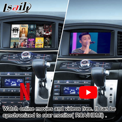 Bezprzewodowy samochodowy ekran multimedialny CarPlay dla Nissan Elgrand Patrol, Armada Infiniti QX z nawigacją GPS, Android Auto