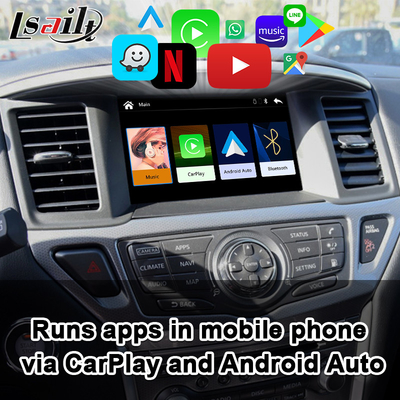 Interfejs Pathfinder CarPlay zawiera Android Auto, YouTube, Bluetooth działa dla Nissana