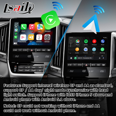 Toyota Land Cruiser LC200 OEM styl bezprzewodowej aktualizacji interfejsu carplay android auto multimedia