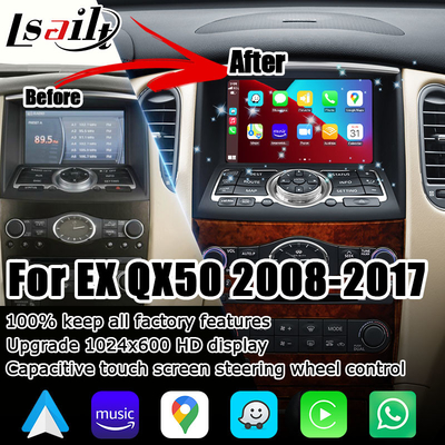 Infiniti QX50 EX35 EX25 EX30d EX37 ekran HD bezprzewodowa aktualizacja Carplay Android Auto