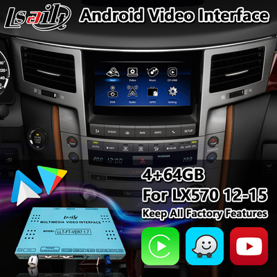Interfejs wideo Lsailt Android na lata 2012-2015 Lexus LX570 z nawigacją GPS Youtube Wireless Carplay