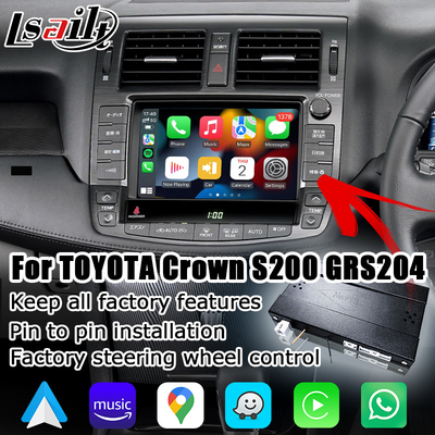 Toyota Crown S200 GRS204 URS206 UZS207 sportowiec Majesta 2008-2012 bezprzewodowa aktualizacja stylu carplay android auto OEM