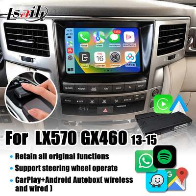 Interfejs Lexus CarPlay dla LX570 2013-2015 GX460 z bezprzewodowym systemem Android Auto, Google Map