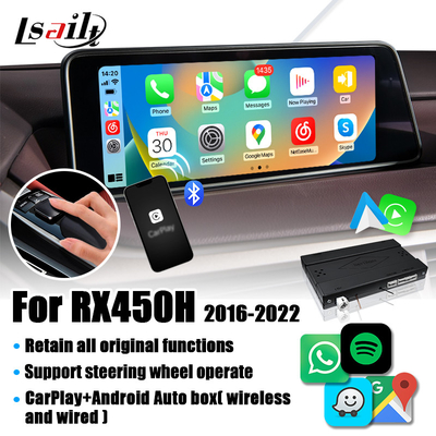 Interfejs Lexus CarPlay dla RX450H 2016-2022 RX350 obsługuje bezprzewodowy Android Auto, kamery