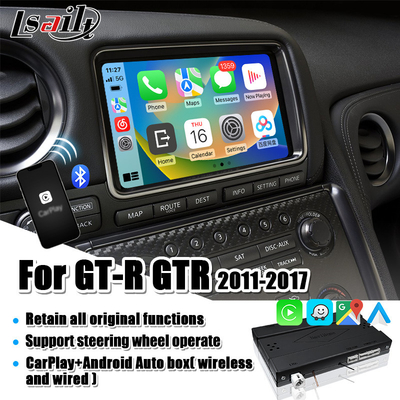 Interfejs Carplay dla nissana GT-R GTR R35 2008-2017 zintegrowany bezprzewodowy Android Auto, Mirror Link