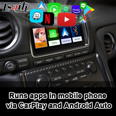 Interfejs Carplay dla nissana GT-R GTR R35 2008-2017 zintegrowany bezprzewodowy Android Auto, Mirror Link