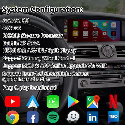 Lsailt Android multimedialny interfejs wideo dla Lexus LS 600H 460 460L AWD F Sport 2012-2017