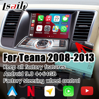 Interfejs wideo Nissan Teana J32 na Androida z automatyczną integracją bezprzewodowego Carplay z systemem Android