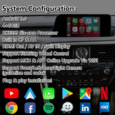 Lsailt Android Multimedia Interface dla Lexus RX200T RX350 RX300 RX RX Mouse Control 2016-2019