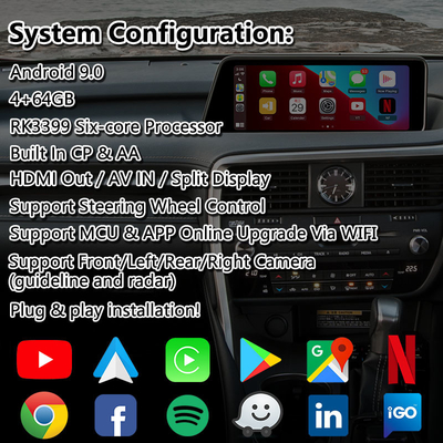 Lsailt Android Video Interface dla Lexus RX350 RX450h RX200t RX350L RX450L RX AL20 2016-2019