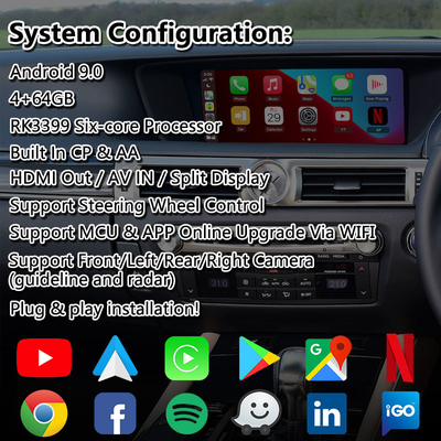 Lsailt Android Car Multimedia Interface dla Lexus GS300h GS200t GS350 GS450h GSF GS L10 2016-2020