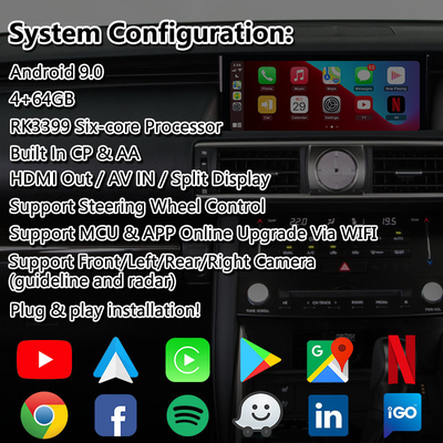 Lsailt Android Carplay Interface dla Lexus IS200T IS300H IS350 IS300 F Sport AWD IS XE30 2017-2020
