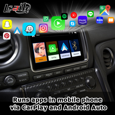Bezprzewodowy interfejs CarPlay dla GT-R GTR R35 2011-2017 Wliczone Android Auto, nawigacja GPS, kamera wsteczna