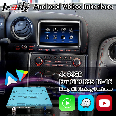 Lsailt Android Multimedia Video Interface Carplay Na Nissan GT-R R35 GTR Czarna edycja Nisom 2011-2016