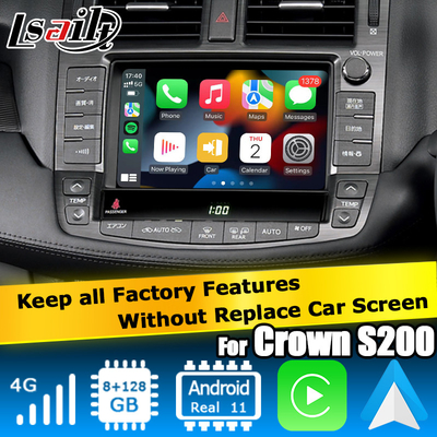 Toyota Crown GRS204 URS206 UZS207 S200 Android bezprzewodowy Carplay Android Auto 8+128GB zasilany przez Qualcomm