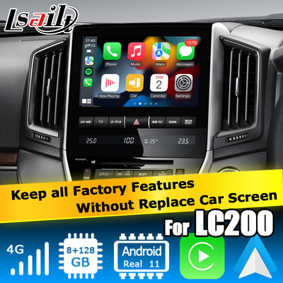 Toyota Land Cruiser LC200 Android interfejs wideo 8+128GB zasilany przez Qualcomm z carplay android auto