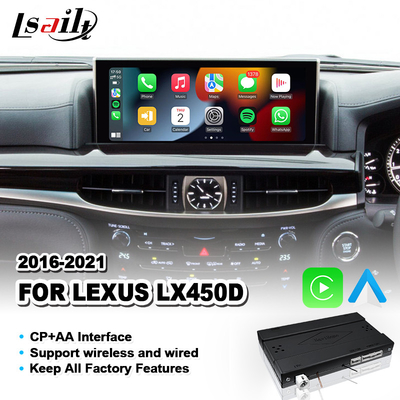 Bezprzewodowy CP AA Android Auto Carplay Interface dla Lexus LX 450d 570 570s VDJ200 J200 2016-2021