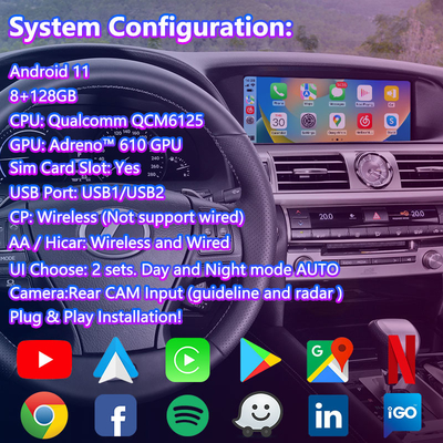 Lsailt 8+128GB Android Multimedia Carplay Interface Box dla Lexus LS LS600h LS460 2012-2017