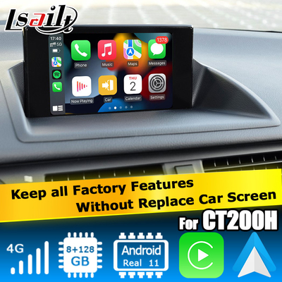 Lexus CT200h Android 11 interfejs wideo carplay android auto baza na Qualcomm 8+128GB