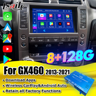 8+128GB Android 11 Lexus Video Interface dla GX460 2014-2021 Wliczone bezprzewodowe CarPlay, Android Auto
