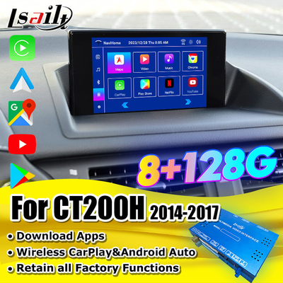 Lsailt Wireless CarPlay Android Video Interface dla Lexus CT CT200H 2014-2017 Wsparcie Pobierz aplikacje, NetFlix, YouTube