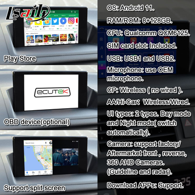 Lsailt Wireless CarPlay Android Video Interface dla Lexus CT CT200H 2014-2017 Wsparcie Pobierz aplikacje, NetFlix, YouTube