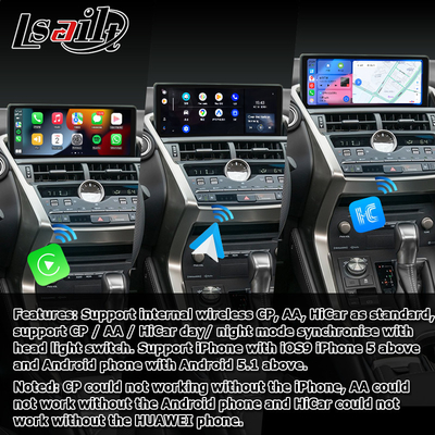 Lexus NX200t 10.25 Aktualizacja ekranu dotykowego Hexa Procesor Android Auto Wireless Carplay